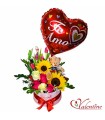 Box con Tulipanes, Rosas y Peluche