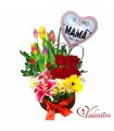 Box con Tulipanes y flores