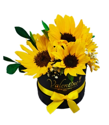 Box con girasoles y chocolates