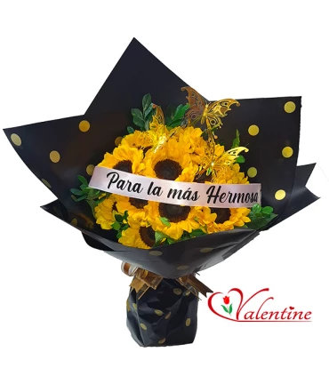 Ramo personalizado de girasoles