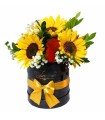 Box con girasoles y rosas